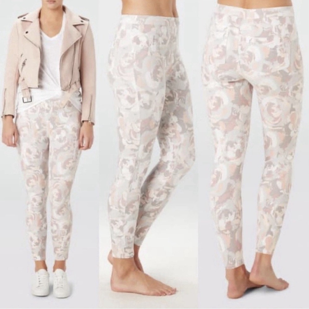 SPANX Shape Blush Bloom Leggings Womens‎ Large High Waist Pull-On Floral Pastels